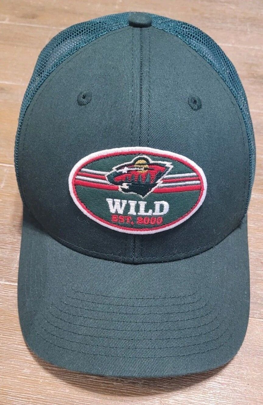 MINNESOTA WILD GREEN Hat NHL SNAPBACK ADJUSTABLE TRUCKER Cap MESH BACK Hockey